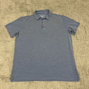 Wool & Prince Polo Shirt Mens XXL Blue Merino Wool Performance Collar Top